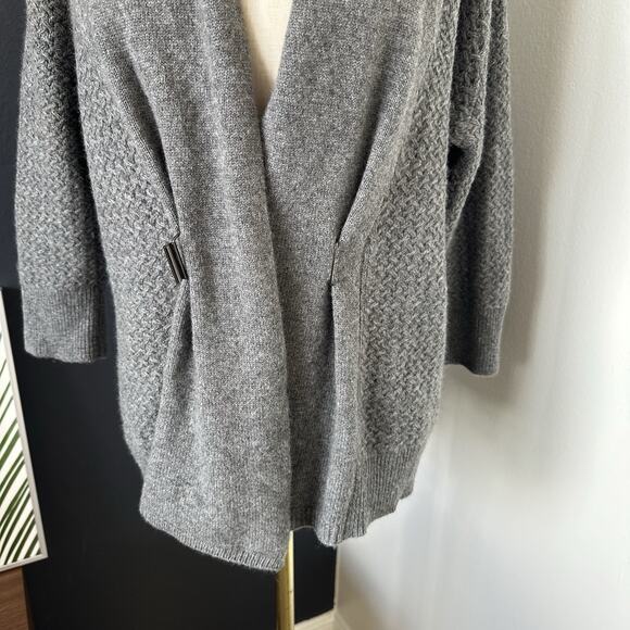 Neiman Marcus Cashmere Collection Cardigan Buckle Front Sweater - Picture 8 of 14